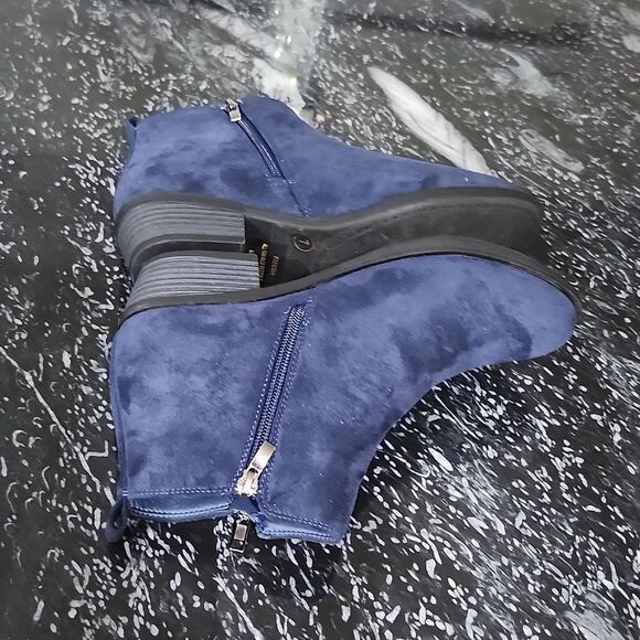 BRAND NEW SHOE LAND ELAINE ANKLE CHUNKY LOW HEELED ZIPPER BOOTS - Picture 10 of 14